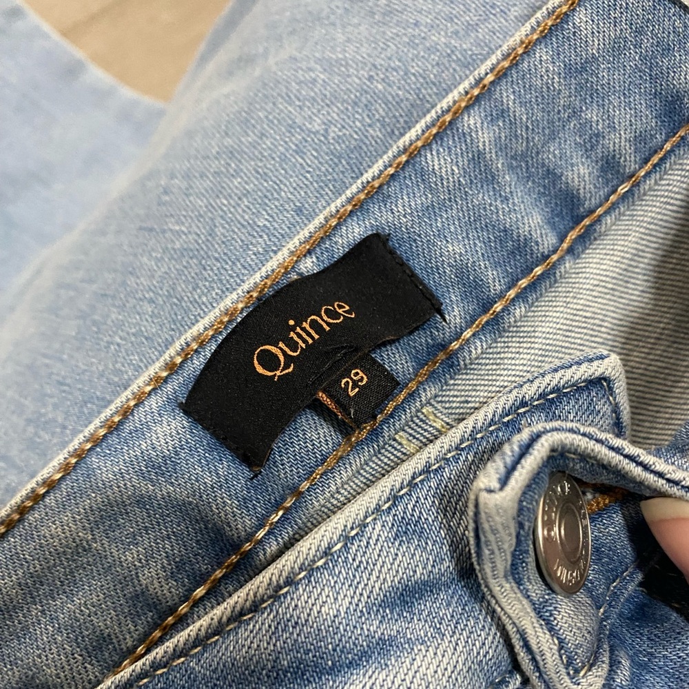 Quince Bella Stretch High Rise Kick Flare 29 Jeans Frosted Blue FLAW - Picture 5 of 10